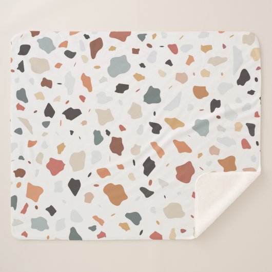 Couverture Sherpa Motif Terrazzo (Devant (Horizontal))