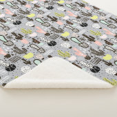 Couverture Sherpa Motif texturisé tiré par la main de cactus (3/4)