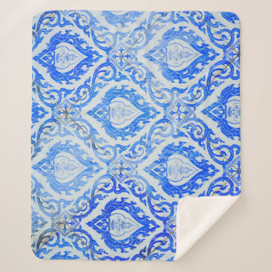 Couverture Sherpa Motif thaïlandais : église carrelée en céramique.