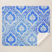 Couverture Sherpa Motif thaïlandais : église carrelée en céramique. (Devant (Horizontal))