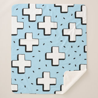 Couverture Sherpa Motif tiré à la main avec panneaux Plus.