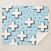 Couverture Sherpa Motif tiré à la main avec panneaux Plus. (Devant (Horizontal))