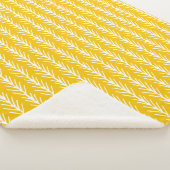 Couverture Sherpa Motif tiré par la main de blé d'or (3/4)