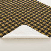 Couverture Sherpa Motif Tissé Orange Noir (3/4)
