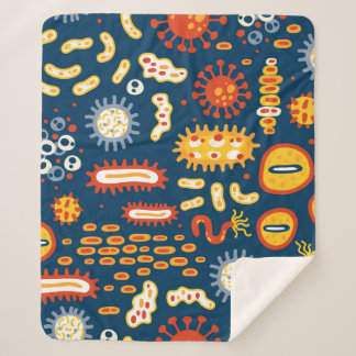 Couverture Sherpa Motif transparent avec différents types de microor