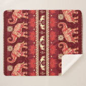 Couverture Sherpa Motif transparent avec éléphants (Devant (Horizontal))