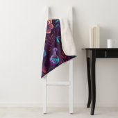 Couverture Sherpa Motif transparent avec papillon spatial, cristaux, (En situation)