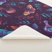 Couverture Sherpa Motif transparent avec papillon spatial, cristaux, (3/4)