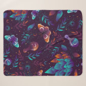 Couverture Sherpa Motif transparent avec papillon spatial, cristaux, (Devant (Horizontal))