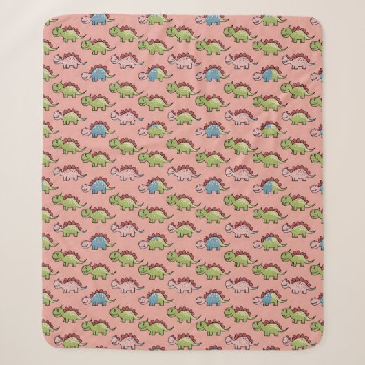 Couverture Sherpa Motif transparent de dinosaure mignon (Devant)