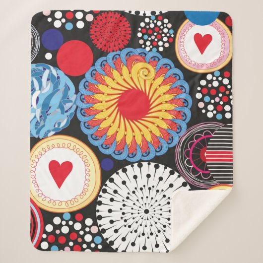 Couverture Sherpa Motif transparent lumineux de différents éléments (Devant)