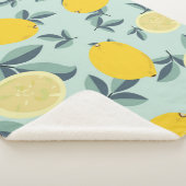Couverture Sherpa Motif transparent tropical avec citrons jaunes (3/4)
