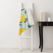 Couverture Sherpa Motif transparent tropical avec citrons jaunes (En situation)