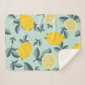 Couverture Sherpa Motif transparent tropical avec citrons jaunes (Devant (Horizontal))