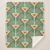 Couverture Sherpa motif transparent vert avec lignes et géométrie sh (Devant)