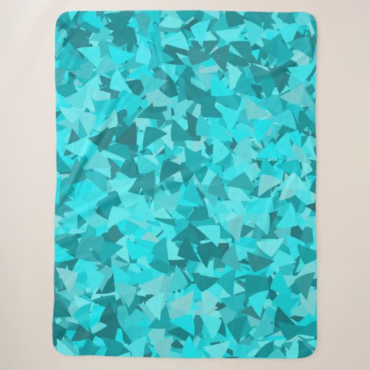 Couverture Sherpa Motif Triangle Bleu sarcelle (Devant)