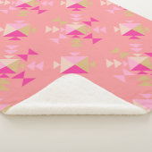 Couverture Sherpa Motif triangle géométrique moderne en Rose Dusty (3/4)