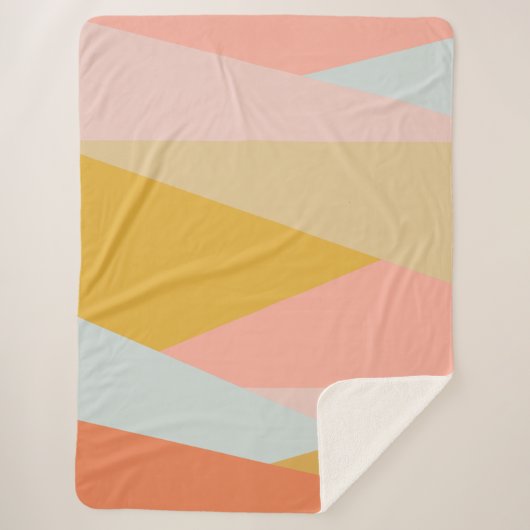 Couverture Sherpa Motif triangle moderne dans les tons doux (Devant)