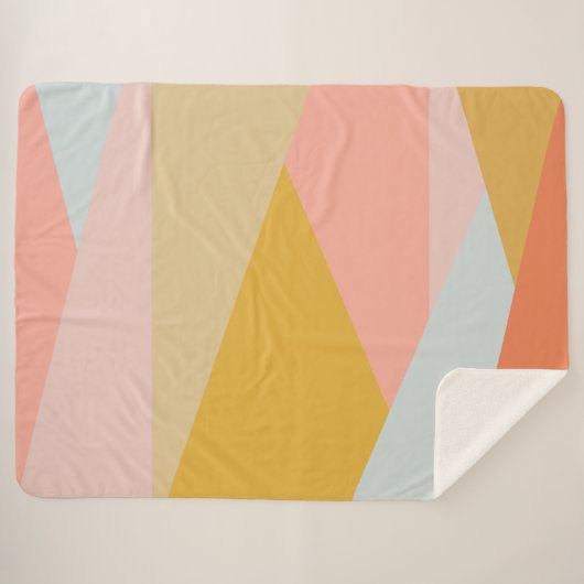 Couverture Sherpa Motif triangle moderne dans les tons doux (Devant (Horizontal))