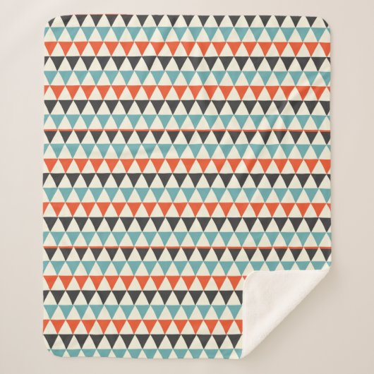 Couverture Sherpa Motif triangle moderne rétro du milieu du siècle (Devant)