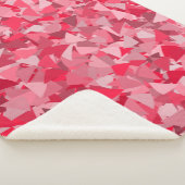 Couverture Sherpa Motif Triangle Rose Rouge (3/4)
