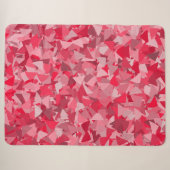 Couverture Sherpa Motif Triangle Rose Rouge (Devant (Horizontal))