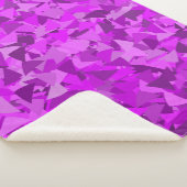 Couverture Sherpa Motif Triangle Rose Violet (3/4)