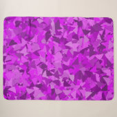 Couverture Sherpa Motif Triangle Rose Violet (Devant (Horizontal))