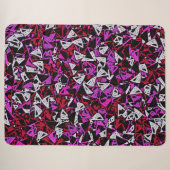 Couverture Sherpa Motif Triangle Rouge Violet (Devant (Horizontal))