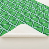 Couverture Sherpa Motif triangle vert trois tons Abstrait (3/4)