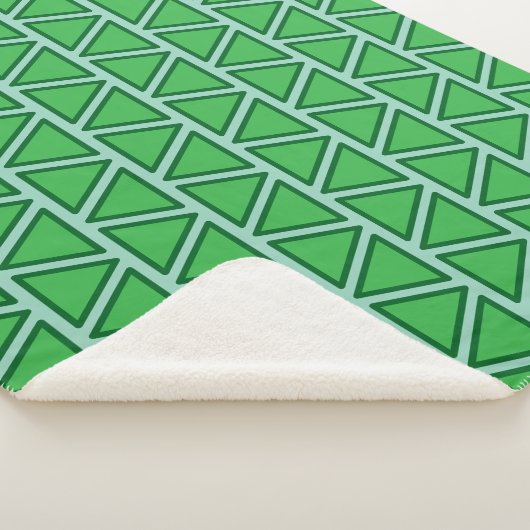 Couverture Sherpa Motif triangle vert trois tons Abstrait (3/4)