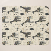 Couverture Sherpa Motif tribal girafe Boho (Devant (Horizontal))