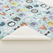 Couverture Sherpa Motif tribal mignon de visage (3/4)