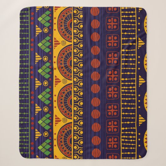 Couverture Sherpa Motif tribal, polyvalent pour diverses utilisation (Devant)