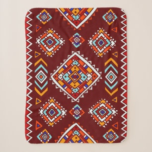 Couverture Sherpa Motif tribal traditionnel de style ethnique