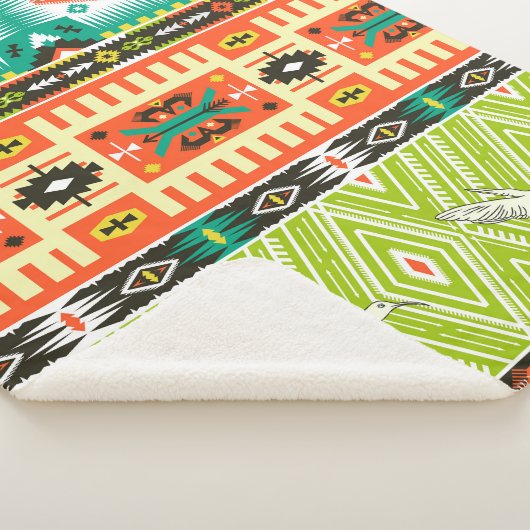 Couverture Sherpa Motif tribal transparent avec éléments géométrique (3/4)