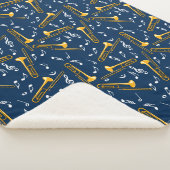 Couverture Sherpa Motif Trombone Music Notes (3/4)