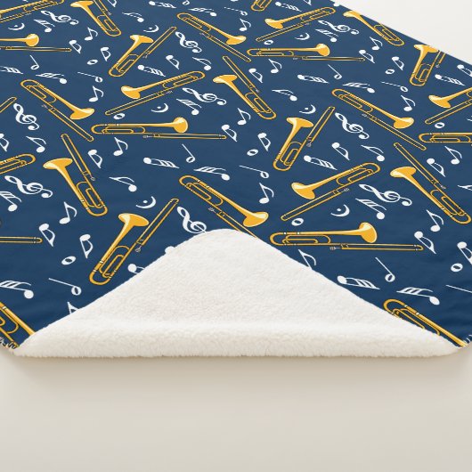 Couverture Sherpa Motif Trombone Music Notes (3/4)