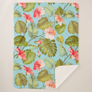 Couverture Sherpa Motif tropical