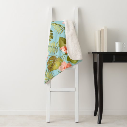 Couverture Sherpa Motif tropical (En situation)