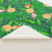 Couverture Sherpa Motif tropical, colibris (3/4)