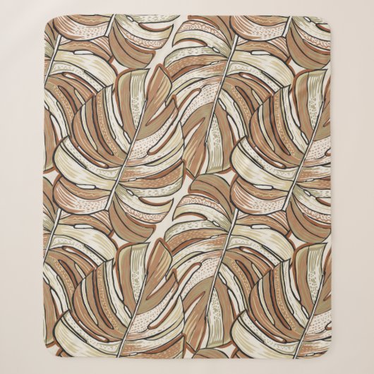 Couverture Sherpa Motif tropical. Conception graphique avec mons ext (Devant)