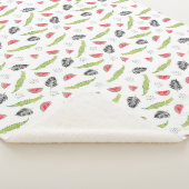 Couverture Sherpa Motif tropical de pastèque et de crocodile (3/4)