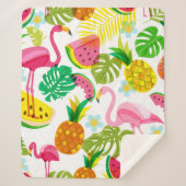 Couverture Sherpa Motif tropical sans couture avec flamant rose, pal (Devant)