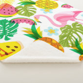 Couverture Sherpa Motif tropical sans couture avec flamant rose, pal (3/4)