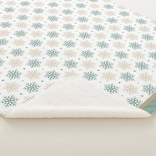 Couverture Sherpa Motif turquoise Gold Snowflake (3/4)