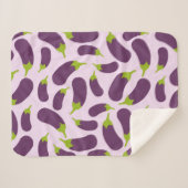 Couverture Sherpa Motif végétal d'aubergine violet végétal Conceptio (Devant (Horizontal))