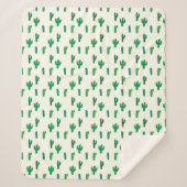 Couverture Sherpa Motif vert clair de cactus (Devant)