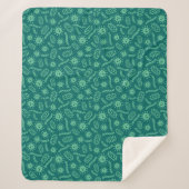 Couverture Sherpa Motif vert de microbes (Devant)