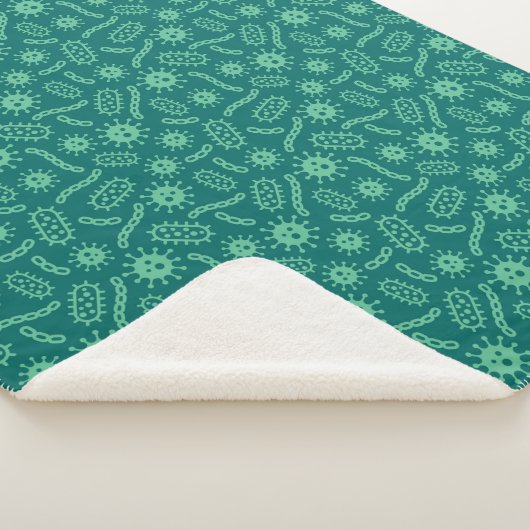 Couverture Sherpa Motif vert de microbes (3/4)